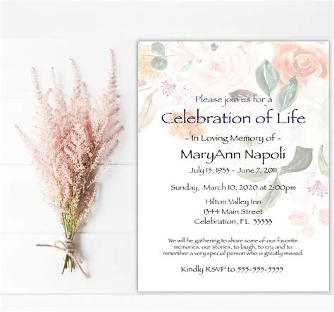 celebration of life invitation